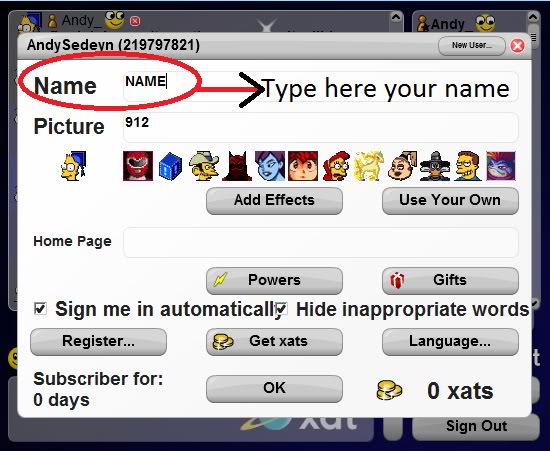 How to change your XAT nickname. (With Screenshots) ChatboxPreviewStep2