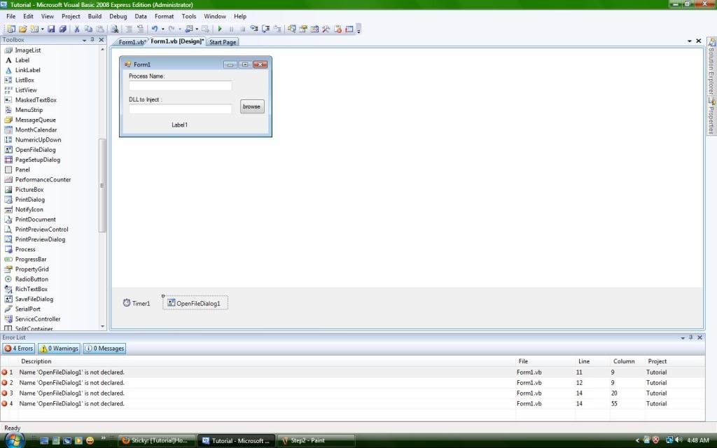 DLL Injector with Visual Basic 2010 Step1