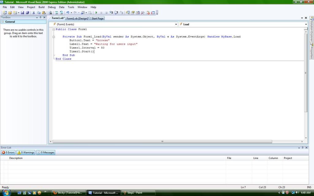 DLL Injector with Visual Basic 2010 Step2