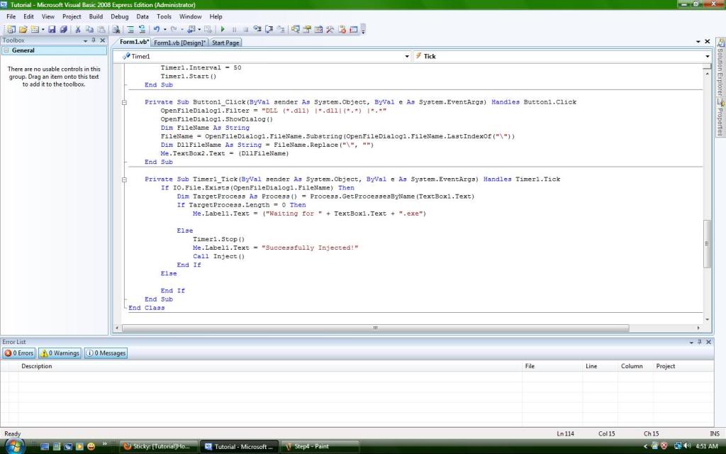 DLL Injector with Visual Basic 2010 Step5