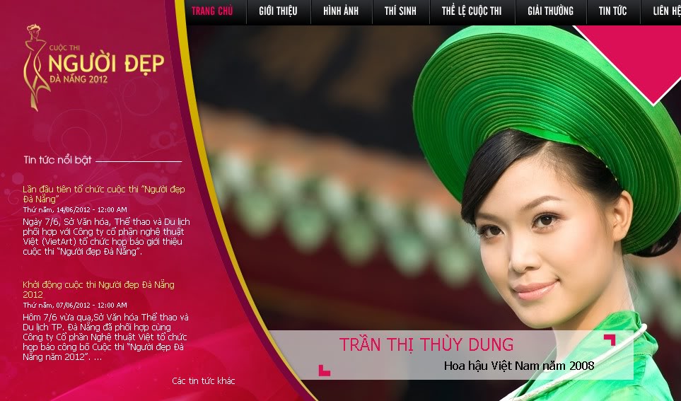 Hoa hậu Thùy Dung làm khách mời trong đêm thi “Người đẹp Đà Nẵng 2012” Dung