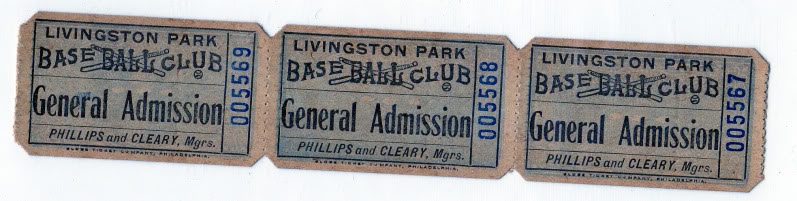 3 Undetached circa 1900s Baseball Game Entrance Tickets Tickets