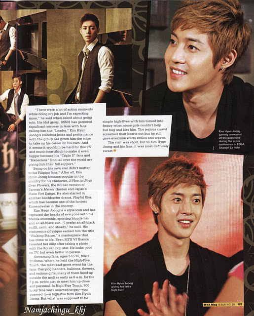 [scan] Kim Hyun Joong - MYX Magazine Octubre 2011 Issue No.28  Myx2