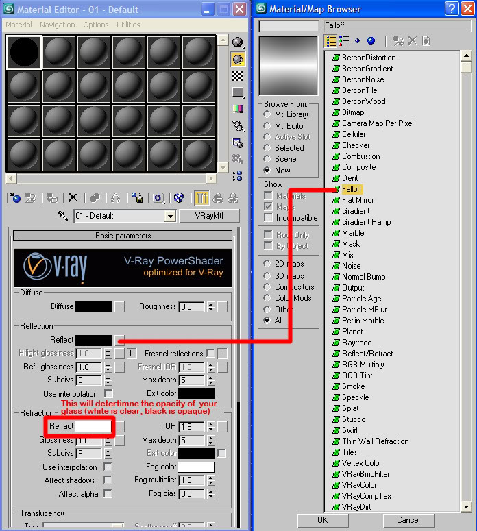 Simple Vray Glass Reflection Revived Reflectfalloff