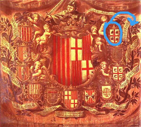 La bandera del Reino de Aragón actualmente la utilizan cuatro comunidades autónomas Apoteosi-herldica-barcelona-1668-1681