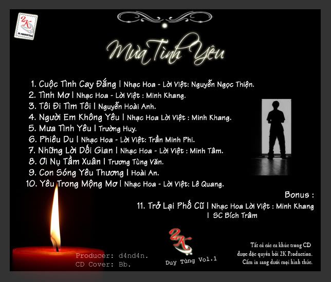 Album CD d4nd4n Vol.1 - Mưa Tình Yêu Cdcoverback1-1