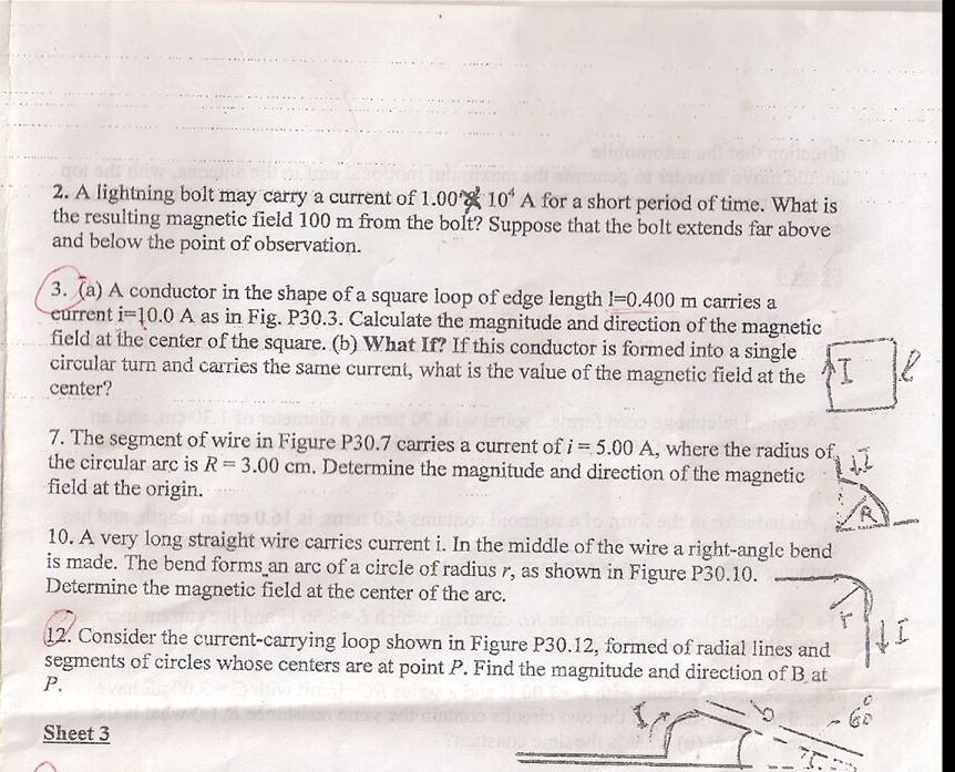 (تم اضافة شيت2)Magnetism sheet`s answers 19423222