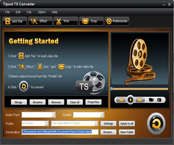  How to convert TS file to AVI/MPEG/VOB/WMV/3GP/MP4/HD videos, etc.  1-80