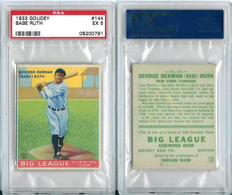 Which is your favorite 1933 Goudey Ruth? 1933GoudeyRuth144