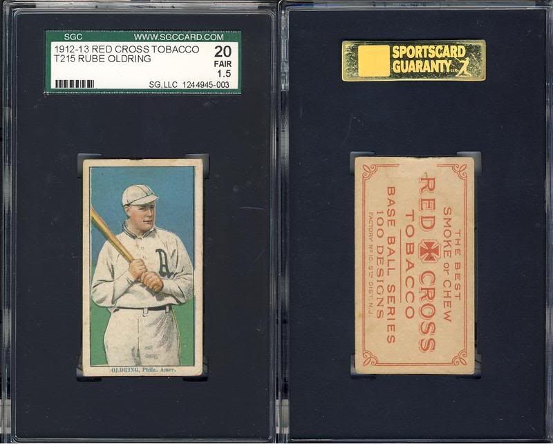 T215 Red Cross Scarcity vs. Other "T" sets 1912-13T215RubeOldringRedCross