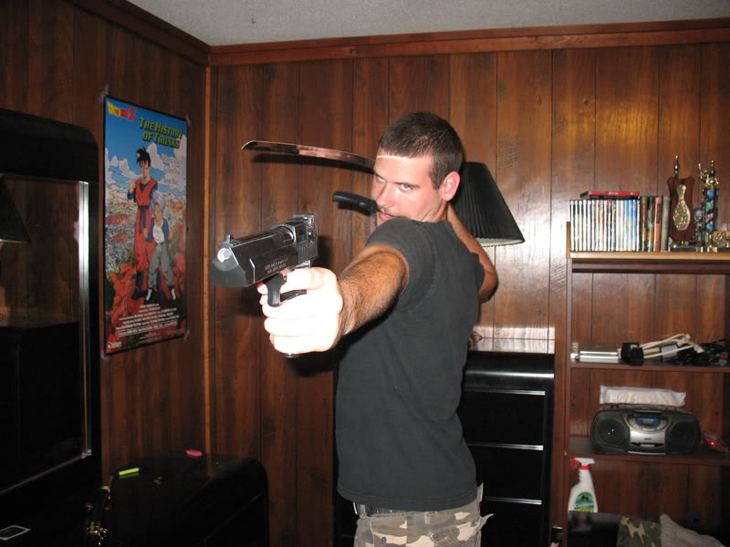 Post pictures of yourself. Mewithweapons