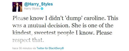 Harry afirma ya no estar con Caroline Flack TwitterHarry_StylesPleaseknowIdidntdump-2