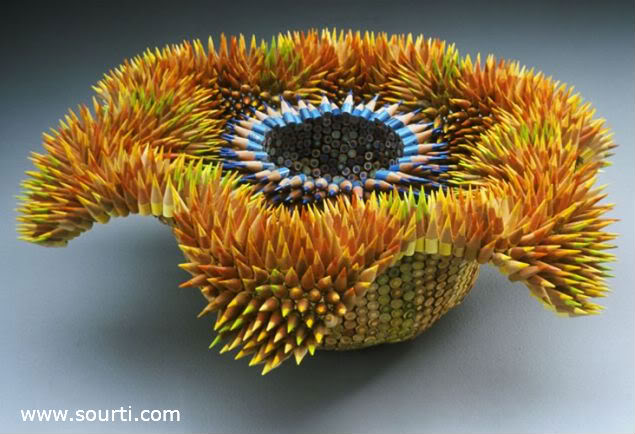 أشكال رائعة مصنوعة من الأقلام الملونة Pencils-sculptures-4