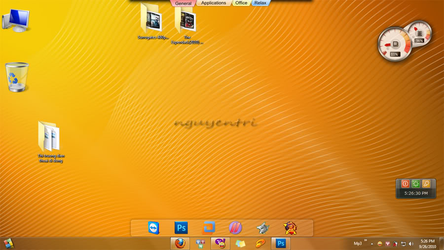 Cách đưa icon ra giữa taskbar trong Windows 7  Untitled-1-1