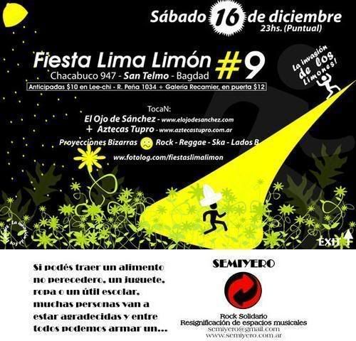 SAB 16/12 - Fiesta Lima Limon 9 en Chacabuco 947 LIMA
