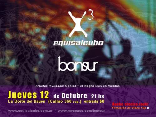 JUE 12/10 21:00 - Equisalcubo y Bonsur en la Boite del Bauen Xalcubo