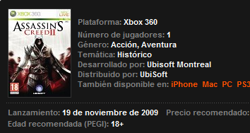 ASSASSIN CREED 2 AssassinsCreed2FichaTecnica