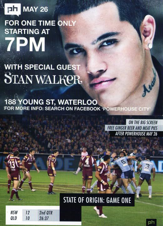 Stan Walker special guest at PowerHouse City, Sydney Stateoforigin