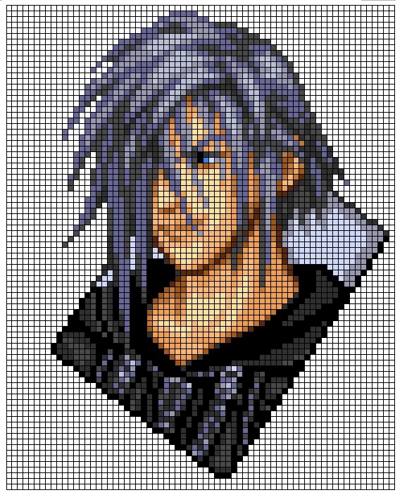 Kingdom Hearts Pixel Patterns ZexionBust1