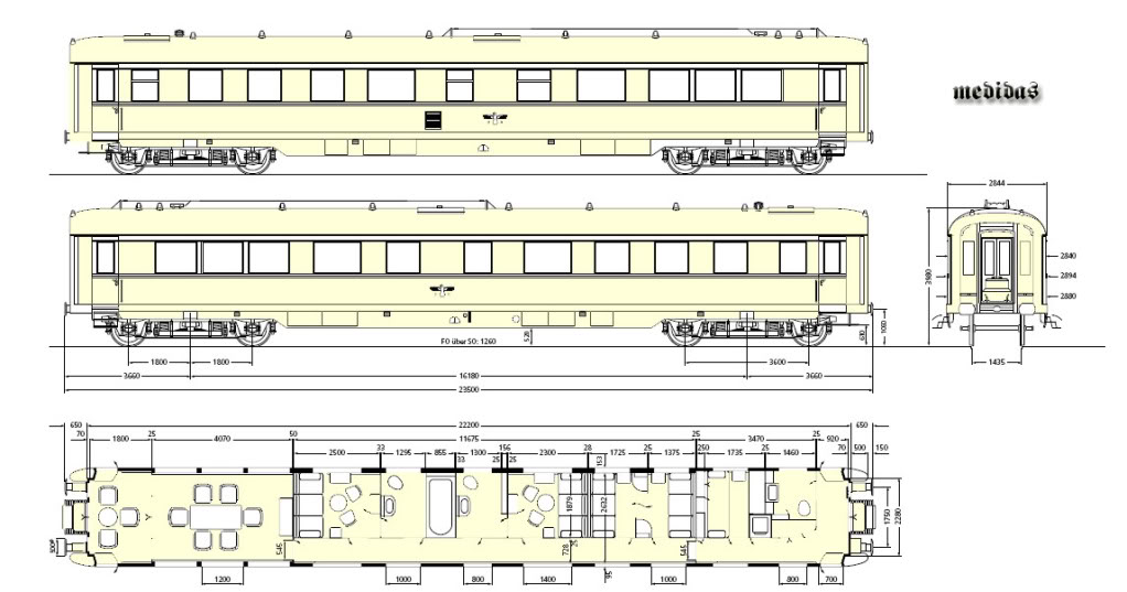 Salonwagen Sal 4ü-37a der DR Sal4u37amedidas1