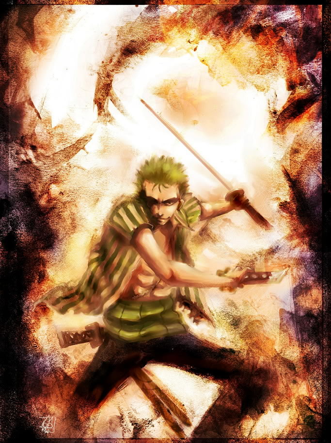 Ван Пис зураг оруулаарай.... OnePiece__Zoro__by_AkiMao