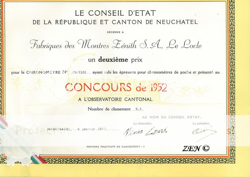 Je vous présente mon graal ZENITH ... GraalZENITHprix_1952Rduitcopie