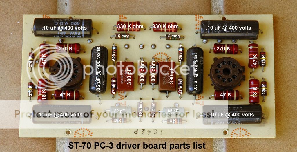 Dynaco ST-70 PC-3 driver board parts layout - photo ... PC-3driverboardfront-laterversionco