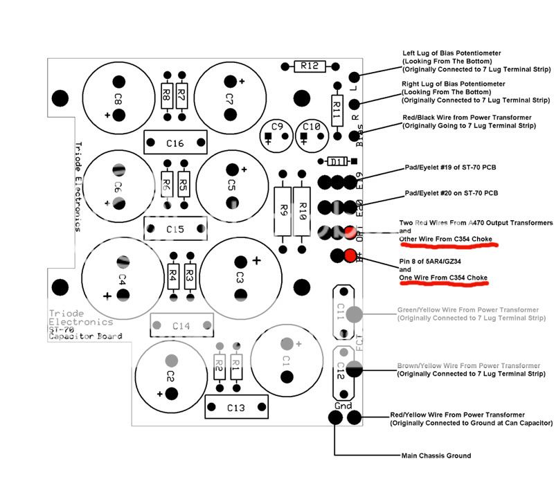 Triode ST-70 kit, one side not working, fuse blows when biased past 0.9V SDScapboard