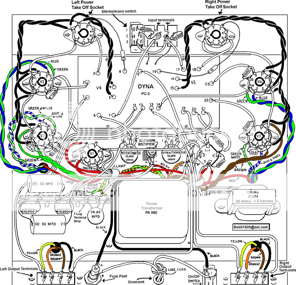 Dynaco ST-70 PC-3 driver board parts layout - photo ... ST-70pictorialHI-REZwithcolor_10-1