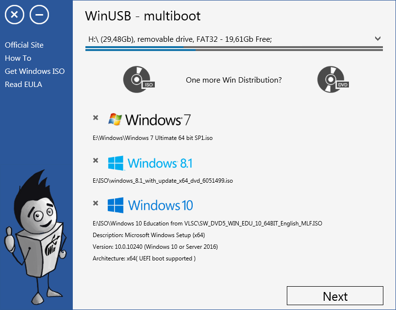 WinUSB 3.2.0.1 Portable El creador USB multiboot más fácil de Windows E076a8d32b81fb958f9ca99b7a58f797