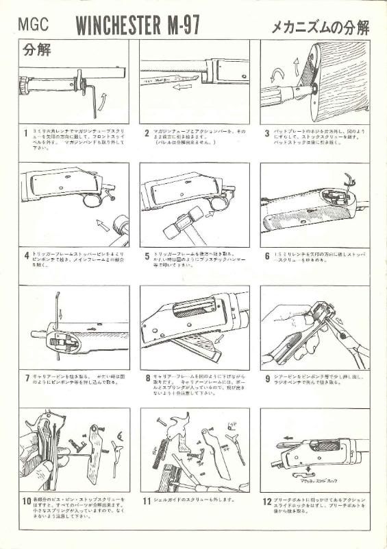 MGC M97 Pump Action Shotgun Manual M97-02-disassy