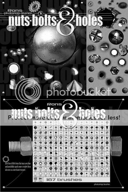 Rons Nuts , Bolts and Bullet Holes Brushes for Photoshop 800-51895