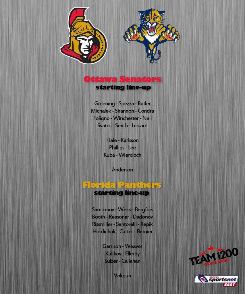 Ottawa Senators @ Florida Panthers, March 31st, 2011, 7:30 SenatorsPanthers