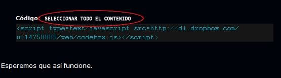 Poner "Seleccionar todo" en la opción code Sshot-4