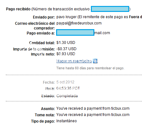 1° pago - Ticbux.com - $1.30 Ticbux_payment1