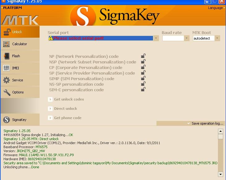 فك شفرة OT-4010X على sigma  Sigma