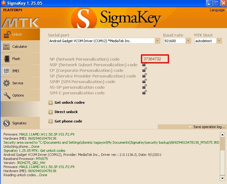 فك شفرة OT-4010X على sigma  Sigma_1