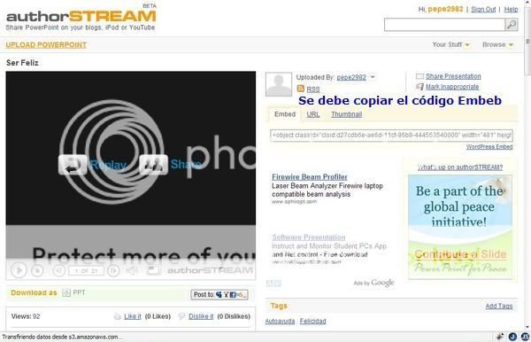 Subir presentaciones de powerpoint a authorSTREAM y postearlas en el foro 4-3
