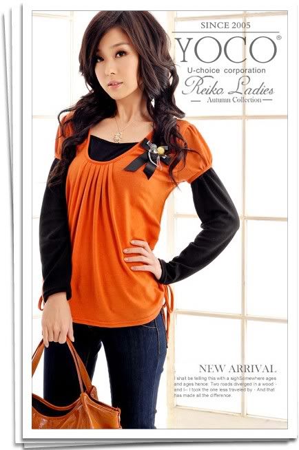 احدث واحلى الازياء اليابانية والكورية Yoco_blouse_J1953orange6