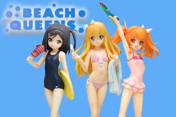 Tsukiko Tsutsukakushi y Azusa Azuki -Hentai Ouji to Warawanai Neko- y Mao Amatsuka -GJ-bu- Beach Queens (Wave) BEACHSEP