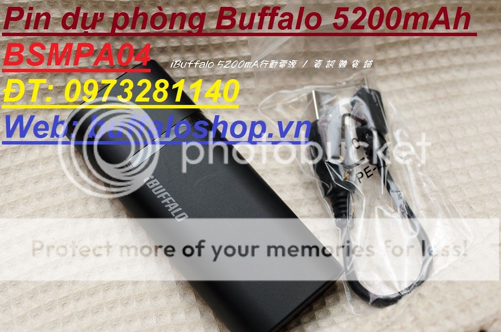 Pin dự phòng Buffalo 5200mAh BSMPA04 (Hàng Nhật). Giá 399k/cái 1_zps8e6ced2c