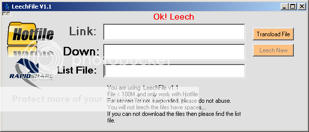 LeechFile V1.1 Chương trình Leech File từ Hotfile Cực kì HOT đã test Leechhf