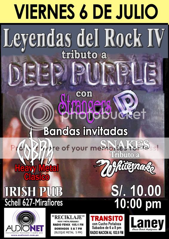 Audicion: Guitarrista para STRANGERS (Trib. Deep Purple) LeyendasIV