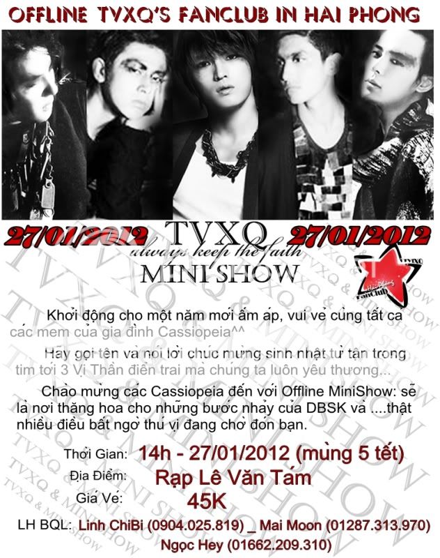 OFFLINE FCHP "TVXQ & MINI SHOW" 27/01/2012 Tri