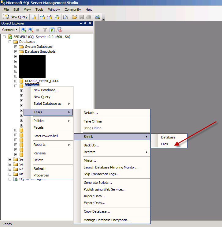 Hướng dẫn giảm log MuOnline trên SQL 2k8 Shrink1