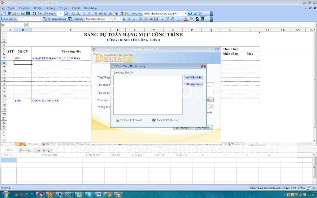 Nhờ anh em diễn dàn gúp đỡ sửa lỗi phần mềm Dự toán Delta Version 8.2.0 L0i03