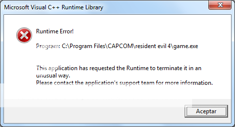 Error Microsoft Visual C++ Runtime Library en WinXP MicrosoftVisualCRuntimeLibraryError