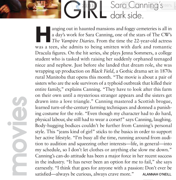 Sara Canning Featured In 'Elle' magazine Canada Sara-canning-elle-canada-june-2010-