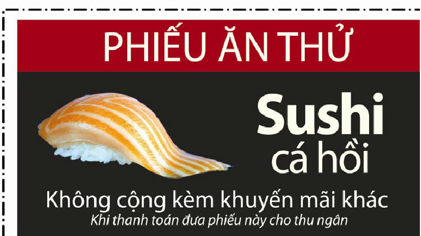 Bạn có muốn ăn thử Sushi Nhật bản miễn phí không Phieuanthusushi