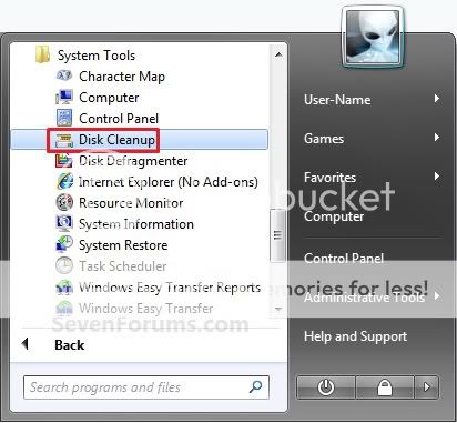 عملية اصلاح وندوز 7 1261d1228651060-disk-cleanup-open-use-start_menu
